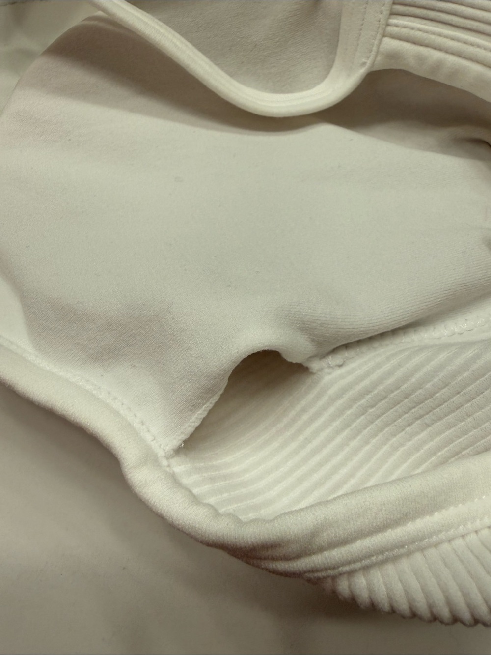 White Ribbed CoreFit Racerback Sports Bra size Large - Picture 7 of 8